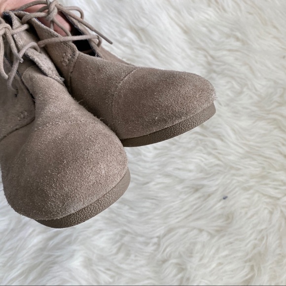 Toms Suede Desert Lace Up Wedges Size 6 - Picture 6 of 9